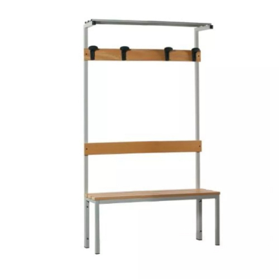 Banc avec structure en acier et partie supérieure