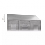 Coiffe inclinée en inox pour vestiaire métallique en inox