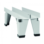 Jeu de pieds emboîtables en acier gris (+125 mm de haut) pour vestiaire de bureau