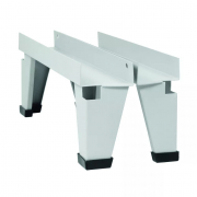 Jeu de pieds emboîtables en acier gris (+125 mm de haut) pour vestiaire de bureau