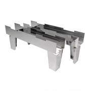 Jeu de pieds emboîtables en inox (+125 mm de haut) pour vestiaire de bureau