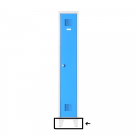 Pieds biaisés soudés Inox + vérins de réglage (peints) pour vestiaire de bureau 