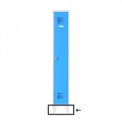 Pieds biaisés soudés Inox + vérins de réglage (peints) pour vestiaire de bureau 