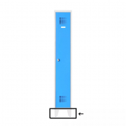 Pieds biaisés soudés Inox + vérins de réglage (peints) pour vestiaire de bureau 