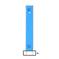 Pieds biaisés soudés Inox + vérins de réglage (peints) pour vestiaire de bureau 