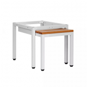 Socle-banc avec assise rétractable pour vestiaire métallique