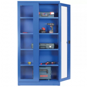 Armoire d'atelier à portes vitrées