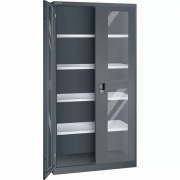 LISTA - Armoire à portes battantes à fenêtre transparente à serrure à code avec badge électromagnéti