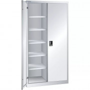 LISTA - Armoire à portes battantes en tôle pleine ou à fenêtre transparente avec serrure à badge