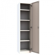 Armoire bureau monobloc Armet France, acier 8/10, portes battantes blanches RAL 9038