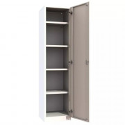 Armoire bureau monobloc Armet France, acier 8/10, portes battantes blanches RAL 9038