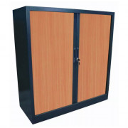 Armoire de bureau basse à portes à rideaux PVC