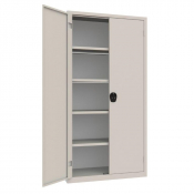 Armoire de Bureau Monobloc  Clé ou Poignée - 1000x450x2000mm -  Gris  - ARMET