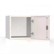 Armoire de bureau monobloc sans socle, acier peint époxy, 1 ou 2 portes RAL 9038