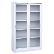Armoire de classement haute à portes coulissantes vitrées
