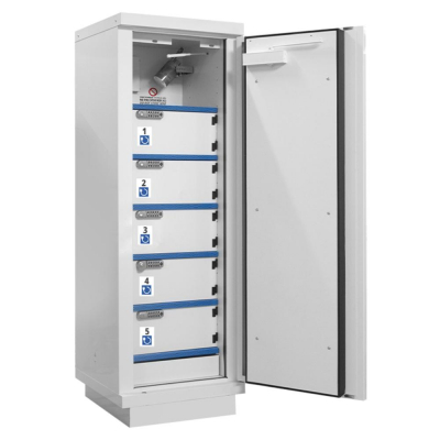 Armoire 1 porte à compartiments pour le stockage de batteries lithium