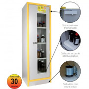 Armoire de sécurité anti-feu à portes vitrées avec une résistance de 30 min