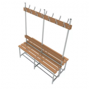 Banc vestiaire combiné acier/bois double