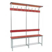 Banc vestiaire combiné acier/phénolique simple avec porte-sacs