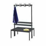 Banc vestiaire double pratique et solide avec grille porte-chaussures