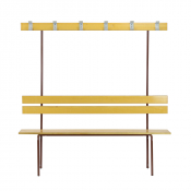 Bancs Vestiaire Multiplace avec 6 Patères Double Tête - Bois Massif & Acier - CARAY
