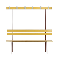 Bancs Vestiaire Multiplace avec 6 Patères Double Tête - Bois Massif & Acier - CARAY