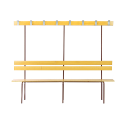Bancs Vestiaire Multiplace avec 8 Patères Double Tête - Bois Massif & Acier - CARAY