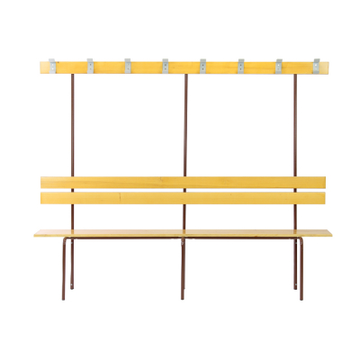 Bancs Vestiaire Multiplace avec 8 Patères Double Tête - Bois Massif & Acier - CARAY