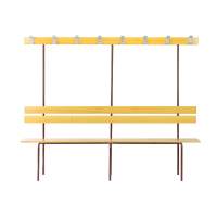 Bancs Vestiaire Multiplace avec 8 Patères Double Tête - Bois Massif & Acier - CARAY