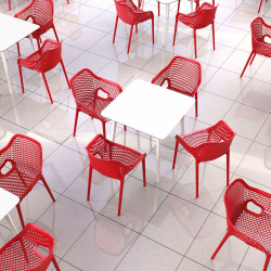 Chaise Empilable Intérieur/Extérieur ARO - Rouge - Polypropylène