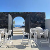 Chaise Haute Intérieur & Extérieur - Blanc - Polypro -  ARO-H/BLANC CARAY