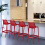 Chaise Haute Intérieur & Extérieur - Rouge - Polypro -  ARO-H/ROUGE CARAY