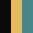 Case Haute : NOIR + Case Milieu : JAUNE MELON + Case Basse : BLEU TURQUOISE