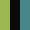 Case Haute : VERT ANIS + Case Milieu : NOIR + Case Basse : BLEU TURQUOISE
