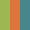 Case Haute : VERT ANIS + Case Milieu : ORANGE + Case Basse : BLEU TURQUOISE