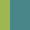 Case Haute : VERT ANIS + Case Milieu : BLEU TURQUOISE + Case Basse : BLEU TURQUOISE