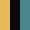 Case Haute : JAUNE MELON + Case Milieu : NOIR + Case Basse : BLEU TURQUOISE