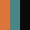 Case Haute : ORANGE + Case Milieu : BLEU TURQUOISE + Case Basse : NOIR