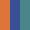 Case Haute : ORANGE + Case Milieu : BLEU COBALT + Case Basse : BLEU TURQUOISE