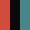 Case Haute : ROUGE + Case Milieu : NOIR + Case Basse : BLEU TURQUOISE