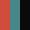 Case Haute : ROUGE + Case Milieu : BLEU TURQUOISE + Case Basse : NOIR