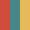 Case Haute : ROUGE + Case Milieu : BLEU TURQUOISE + Case Basse : JAUNE MELON