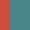 Case Haute : ROUGE + Case Milieu : BLEU TURQUOISE + Case Basse : BLEU TURQUOISE