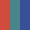 Case Haute : ROUGE + Case Milieu : BLEU TURQUOISE + Case Basse : BLEU COBALT