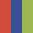 Case Haute : ROUGE + Case Milieu : BLEU COBALT + Case Basse : VERT ANIS