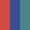 Case Haute : ROUGE + Case Milieu : BLEU COBALT + Case Basse : BLEU TURQUOISE