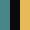 Case Haute : BLEU TURQUOISE + Case Milieu : NOIR + Case Basse : JAUNE MELON