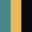 Case Haute : BLEU TURQUOISE + Case Milieu : JAUNE MELON + Case Basse : NOIR