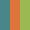 Case Haute : BLEU TURQUOISE + Case Milieu : ORANGE + Case Basse : VERT ANIS