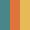 Case Haute : BLEU TURQUOISE + Case Milieu : ORANGE + Case Basse : JAUNE MELON